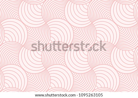Sweet pink geometric line circle abstract background seamless pattern vector design.