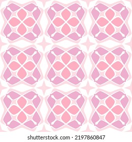 Sweet Pink Geometric Seamless Pattern with Tribal Shape. Pink Red Pattern designed in Ikat, Aztec, Moroccan, Luxury Arabic Style. Ideal for Fabric Garment, Ceramics, Wallpaper. Vector Illustration.