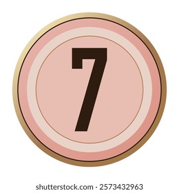 Sweet Pink and Gold Number 7 Design for Valentine’s Love Creations