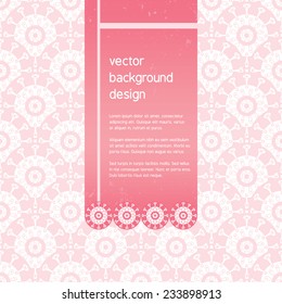 Sweet pink grunge banner design on abstract seamless pattern background (vector illustration)