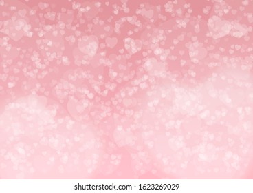 Sweet pink heart background, Valentine's day background, vector illustration 