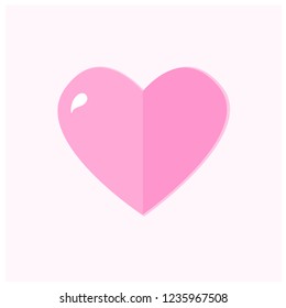 sweet pink heart icon vector, love symbol