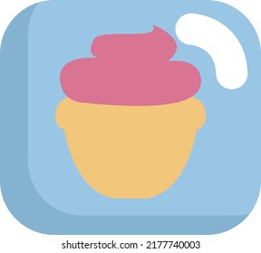 Sweet pink muffin, illustration, vector on a white background.