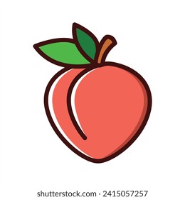 Sweet pink peach fruit vector illustration design 