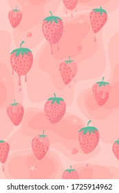 sweet pink srawberry seamless texture