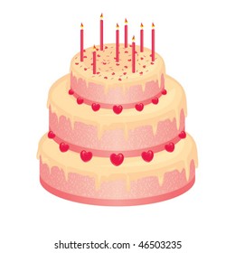sweet pink wedding cake