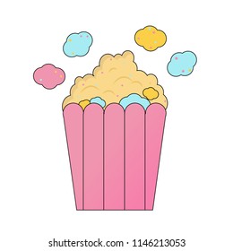 sweet popcorn vector