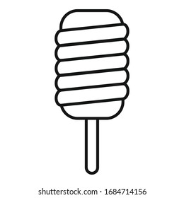 Sweet popsicle icon. Outline sweet popsicle vector icon for web design isolated on white background