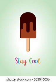 sweet popsicle stay cool vector