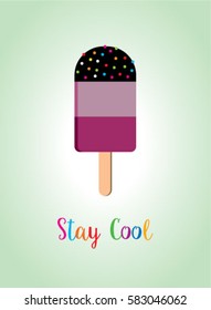 sweet popsicle stay cool vector