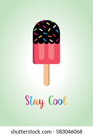 sweet popsicle stay cool vector