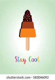sweet popsicle stay cool vector
