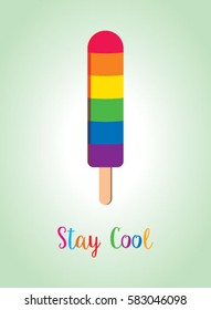sweet popsicle stay cool vector