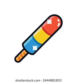 Sweet Popsicle Vector Icon With Thick Outline