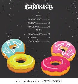 sweet poster and menu vector colorful illustration
