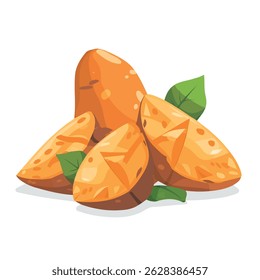 sweet potato 2D flat vector illustration icon, isolated on a white background.