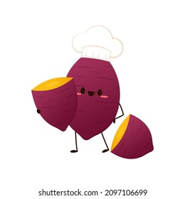 Sweet potato cartoon. Sweet potato character design.