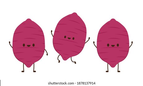 Diseño de carácter de batata dulce. Vector de batata dulce. 