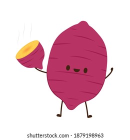 Diseño de carácter de batata dulce. Vector de batata dulce. 