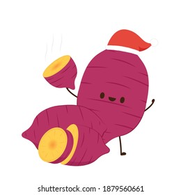 Diseño de carácter de batata dulce. Vector de batata dulce.