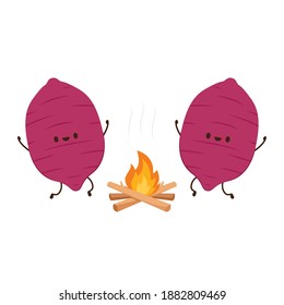 Sweet Potato character design. Sweet Potato vector. 