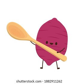 Diseño de carácter de batata dulce. Vector de batata dulce. 