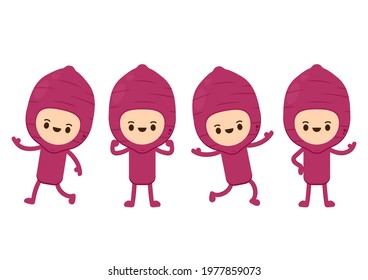 Sweet Potato character design. Sweet Potato vector.