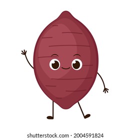 Sweet Potato character design. Sweet Potato vector. 