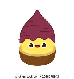 Sweet Potato character design. Sweet Potato vector. 