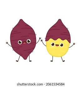 Sweet Potato character design. Sweet Potato vector. 