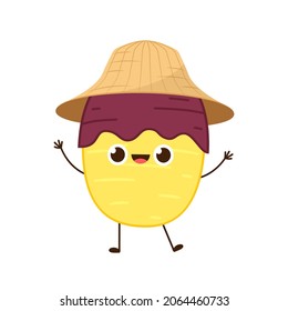 Diseño de carácter de batata dulce. Vector de batata dulce. 