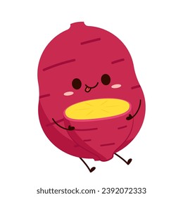 Diseño de carácter de batata dulce. Vector de batata dulce. 