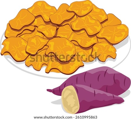 sweet potato chips, baked potato chips.