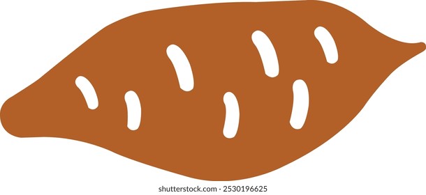 Sweet potato clip art design on plain white transparent isolated background for card, shirt, hoodie, sweatshirt, apparel, card, tag, mug, icon, poster or badge