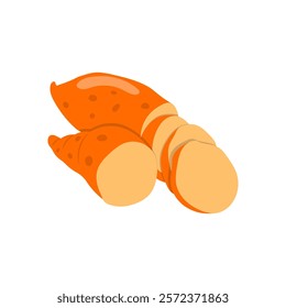 Sweet Potato Flat Icon, Vector illustration