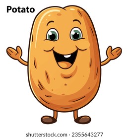 Dibujo vector de mascota divertida de batata dulce