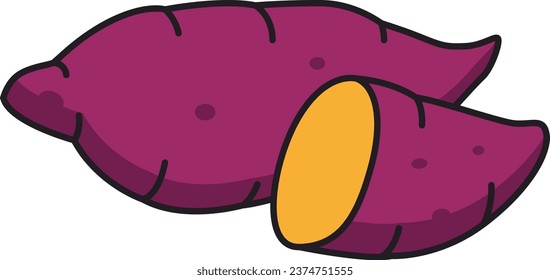 Sweet potato icon. Cartoon illustration of sweet potato vector icon for web