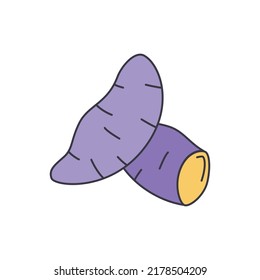 Sweet potato icon in color, isolated on white background 