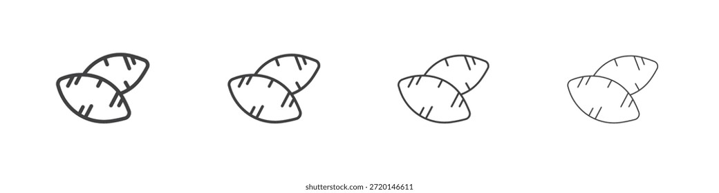 Concepto de icono de batata Pictograma lineal. Ilustración de elemento simple.