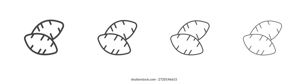 Concepto de icono de batata Pictograma lineal. Ilustración de elemento simple.