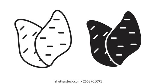 Elemento de diseño de icono de batata. Trazo editable. Vector