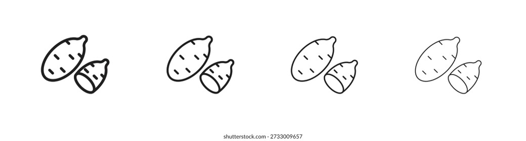 Plantilla de diseño de icono de batata para Web y elemento de interfaz de usuario móvil