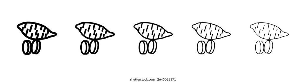 Icono de batata rellenado concepto de signo plano para el Diseño web.