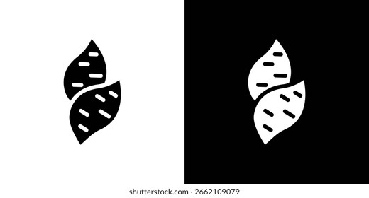 Icono de batata en conjunto de Vector sólido negro plano