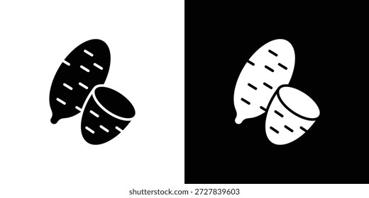 Ícone de batata doce Ilustração de vetor plano. Símbolos simples em preto