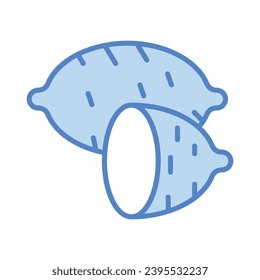Süßkartoffelsymbol einzeln auf weißem Hintergrund, Vektorgrafik.