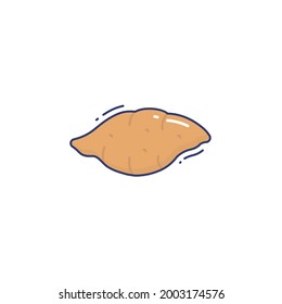 Icono de batata aislado en fondo blanco 