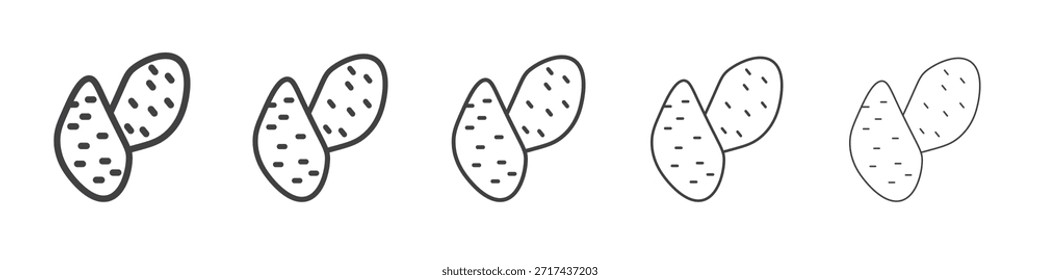 Icono de batata en concepto de trazos lineales