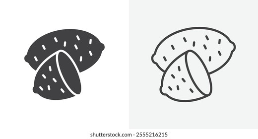 Sweet potato icon. outlined vector style.