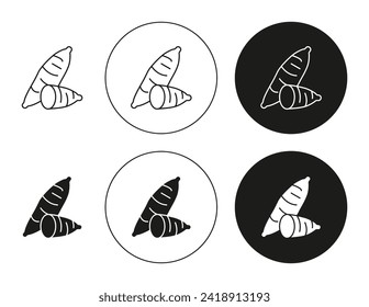 Sweet potato icon set in thin line outline style. Sweet potato linear vector sign